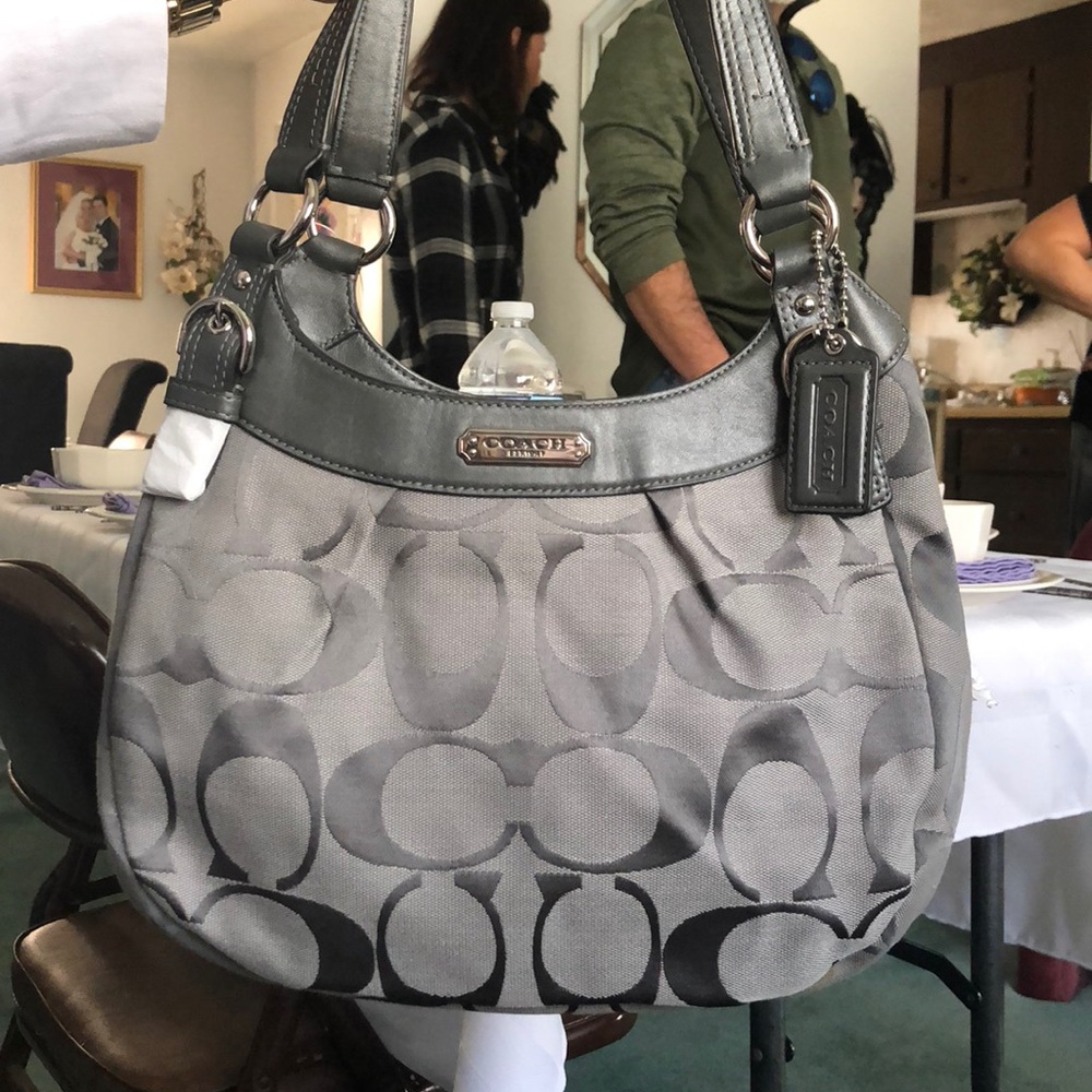 Authentic Gray Coach purse, brand new with tags